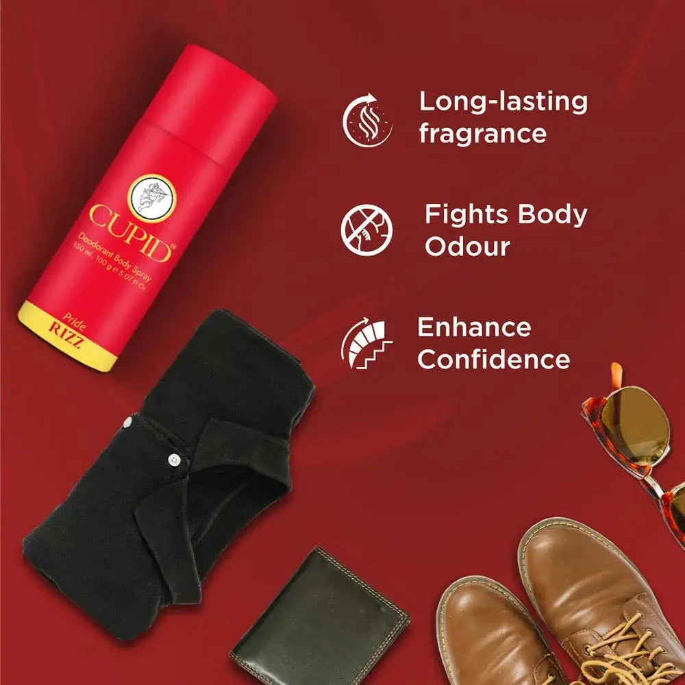 Cupid RIZZ Men's Deodorant Combo – 150ml x 2