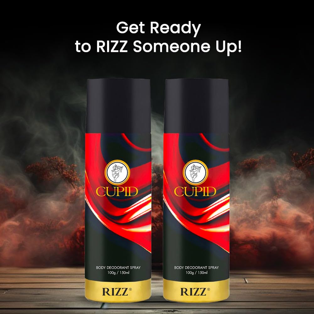 Cupid RIZZ Men's Deodorant Spray - 150ml Pack of 2